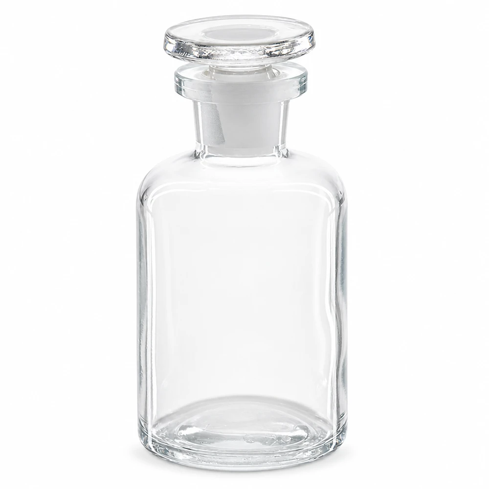 Kleine Glasflasche mit Stopfen 50ml klar Enghals Rundschulter für Chemikalien