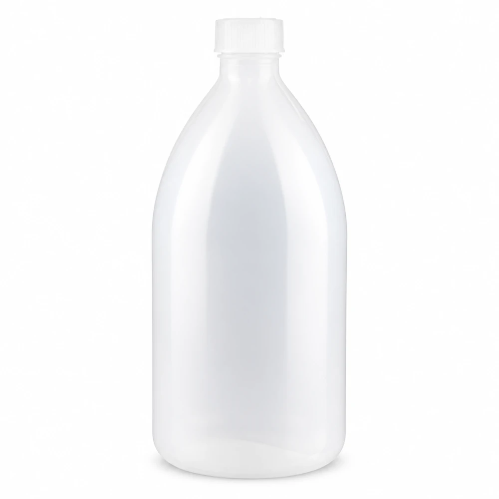 1000ml Schraubflasche, Enghals Laborflasche Robuste HDPE Enghalsflasche 1000ml in Weiß mit kindersicherem Schraubdeckel