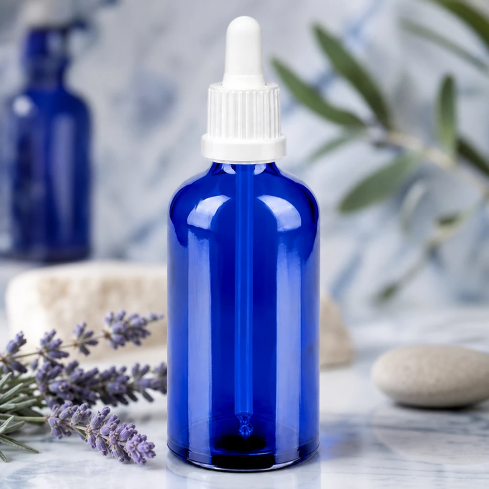 Kompakte 100ml Pipettenflasche blau ideal für Reisen und mobile Anwendung BlueLine UT18/100