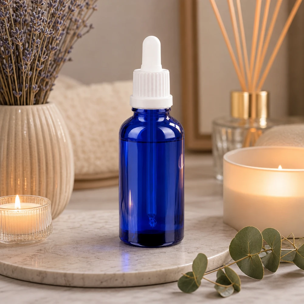 30ml Tropfflasche BlueLine UT18/30 aus UV-schützendem Glas für langanhaltende Produktqualität