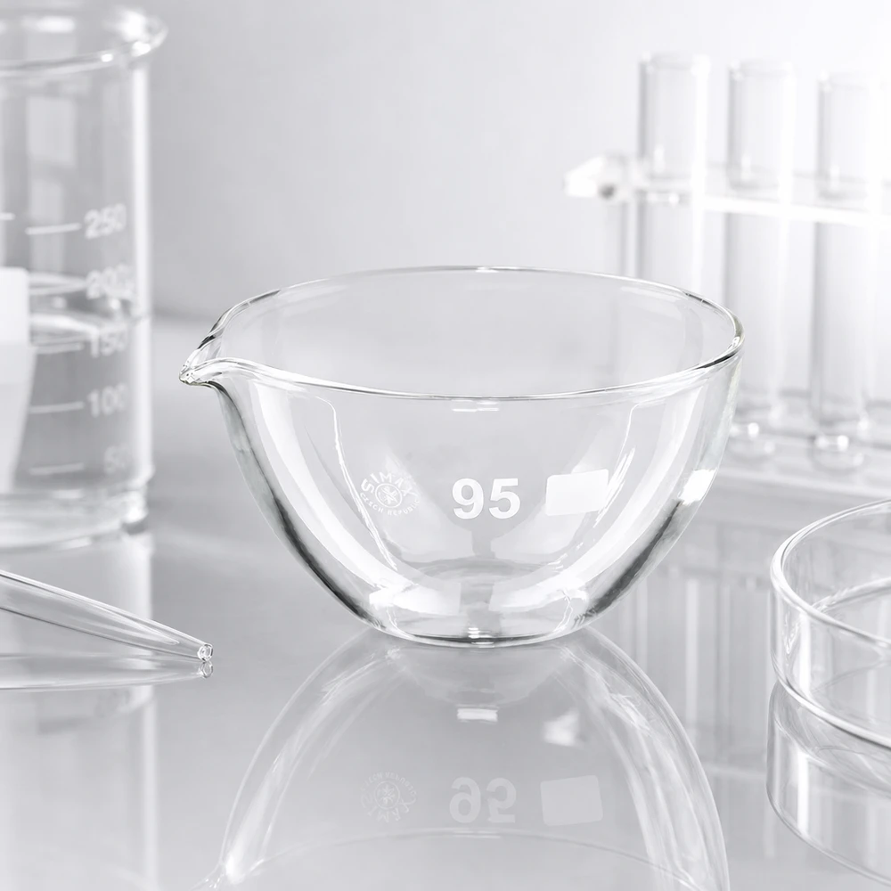 170ml Abdampfschale mit Ausguss Borosilikat ø95mm Säurebeständige Abdampfschale 170ml mit Ausguss für analytische Chemie