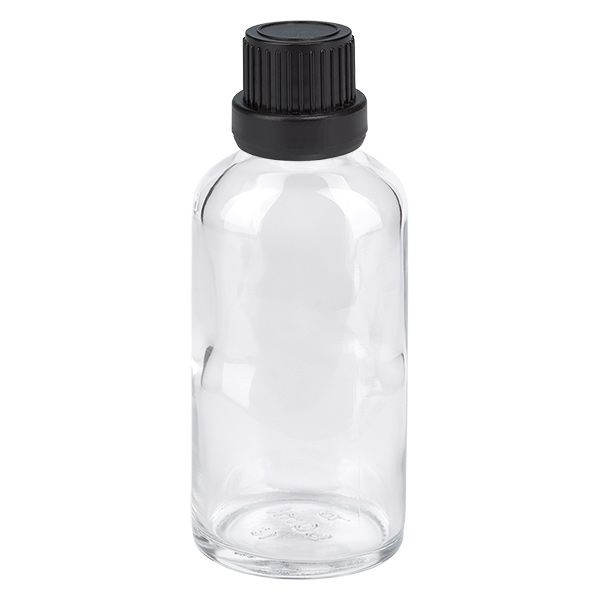 50ml Flasche 11mm Schraubverschluss schwarz Originalitätsverschluss ClearLine UT18/50 50ml Flasche 11mm Schraubverschluss schwarz Originalitätsverschluss ClearLine UT18/50