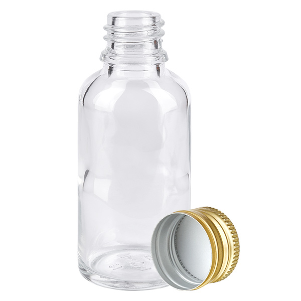 30ml Flasche 11mm Schraubverschluss Alu-Gold Standard ClearLine UT18/30 30ml Flasche 11mm Schraubverschluss Alu-Gold Standard ClearLine UT18/30