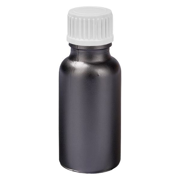 20ml Globuliflasche 3mm Giessring weiß Standardverschluss BlackL. UT18/20