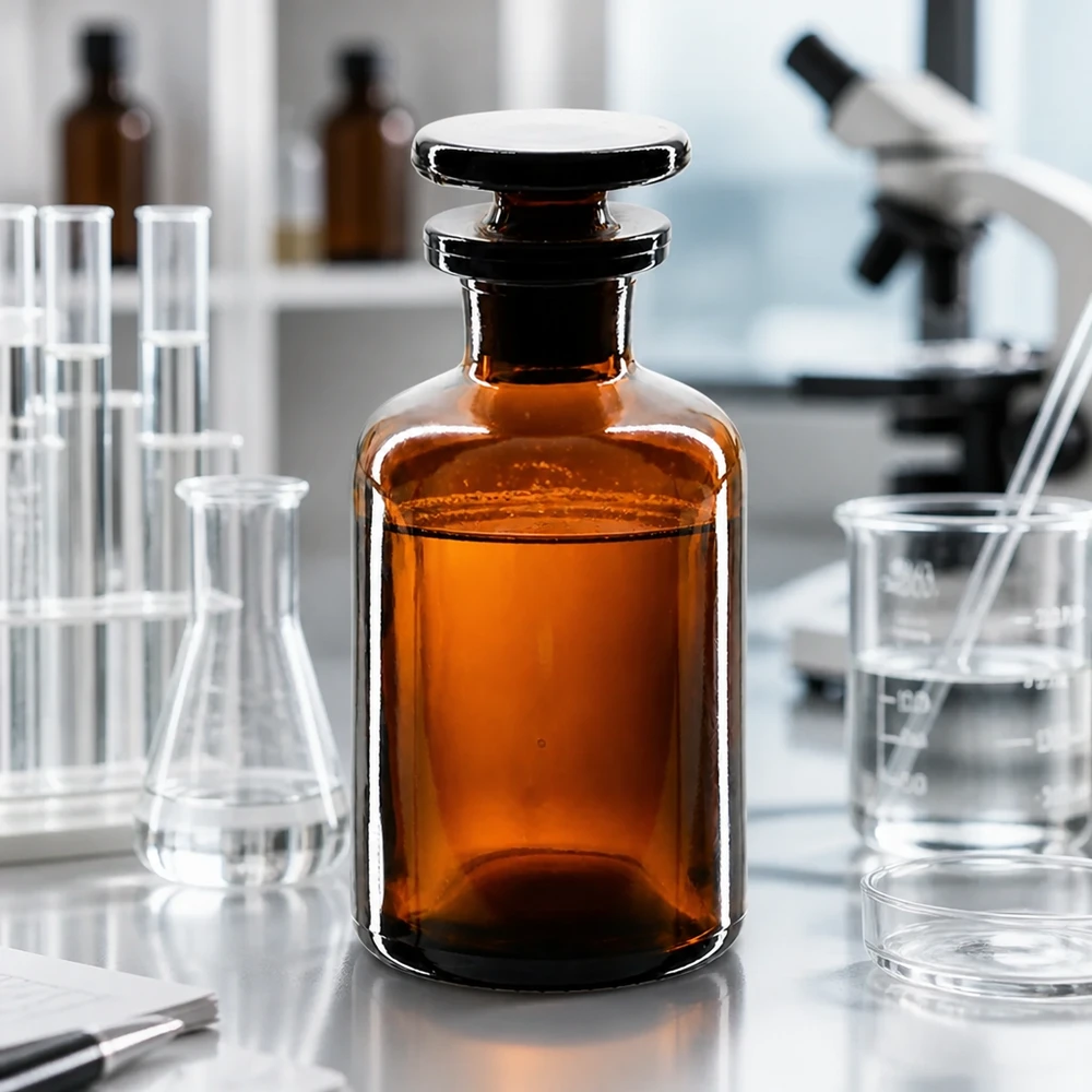 Rundschulterfl. 50ml braun Enghals Glasstopfen Kompakte Rundschulterflasche 50ml braun Enghals Glasstopfen für pharmazeutische Nutzung