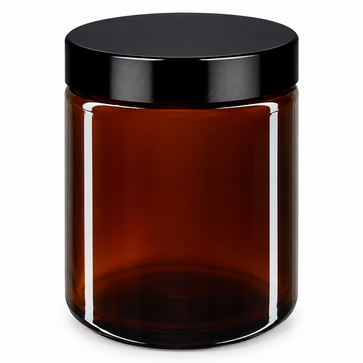180ml Glastiegel. braun, mit schwarzem Bakelit ApoGlas – qualitätsoptimiertes Produktfoto