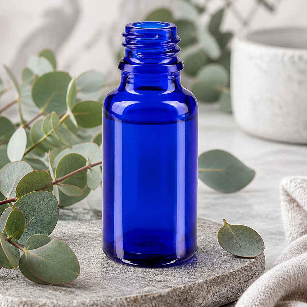 Tropfflasche 20ml DIN 18 BLAUGLAS Kompakte blaue 20ml ApoGlas Flasche mit eleganter Form für professionelle Anwendungen