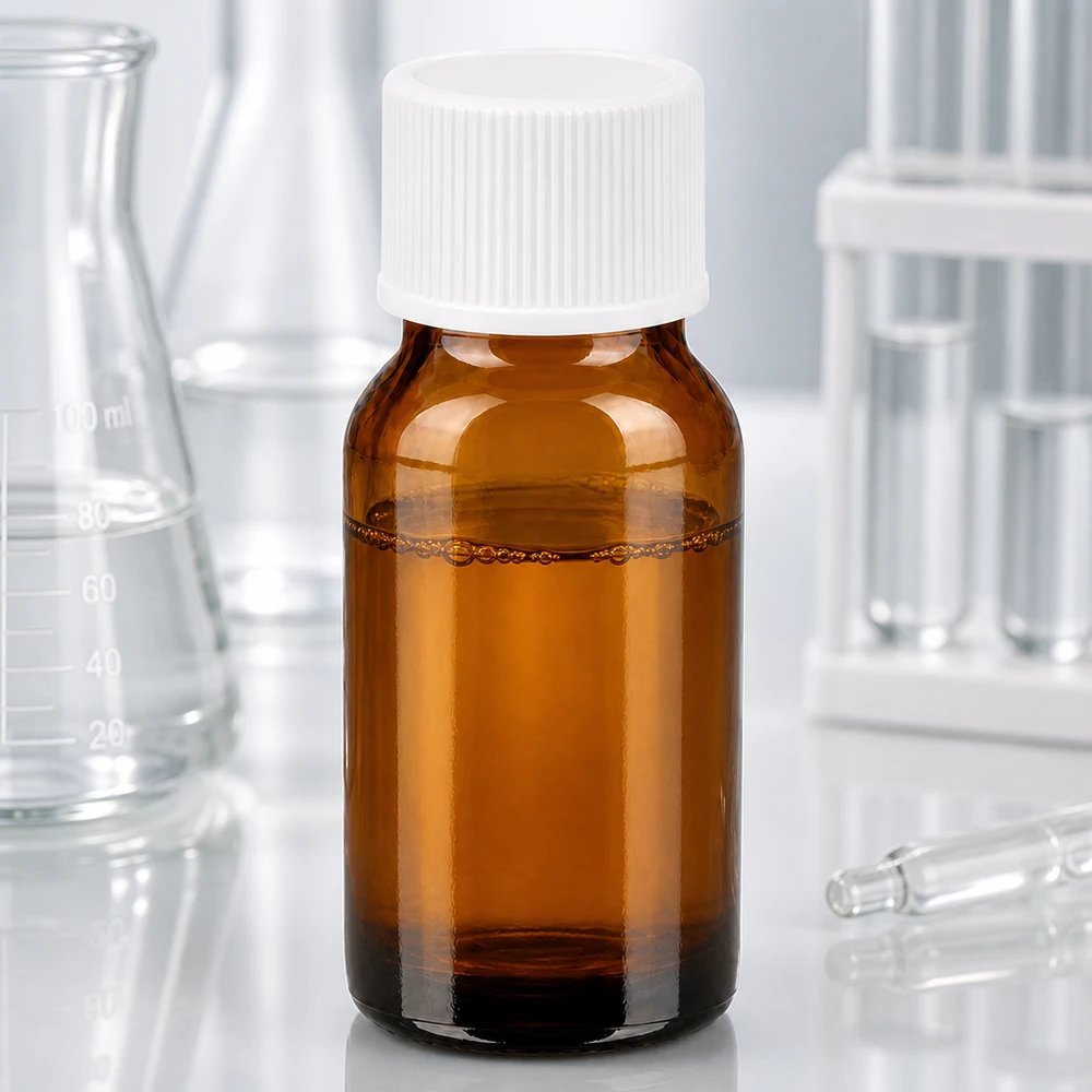 10ml Flasche 11mm Schraubverschluss weiß Standard BrownLine UT18/10 Handliche 10ml Probenflasche aus braunem Glas mit auslaufsicherem weißem Schraubverschluss