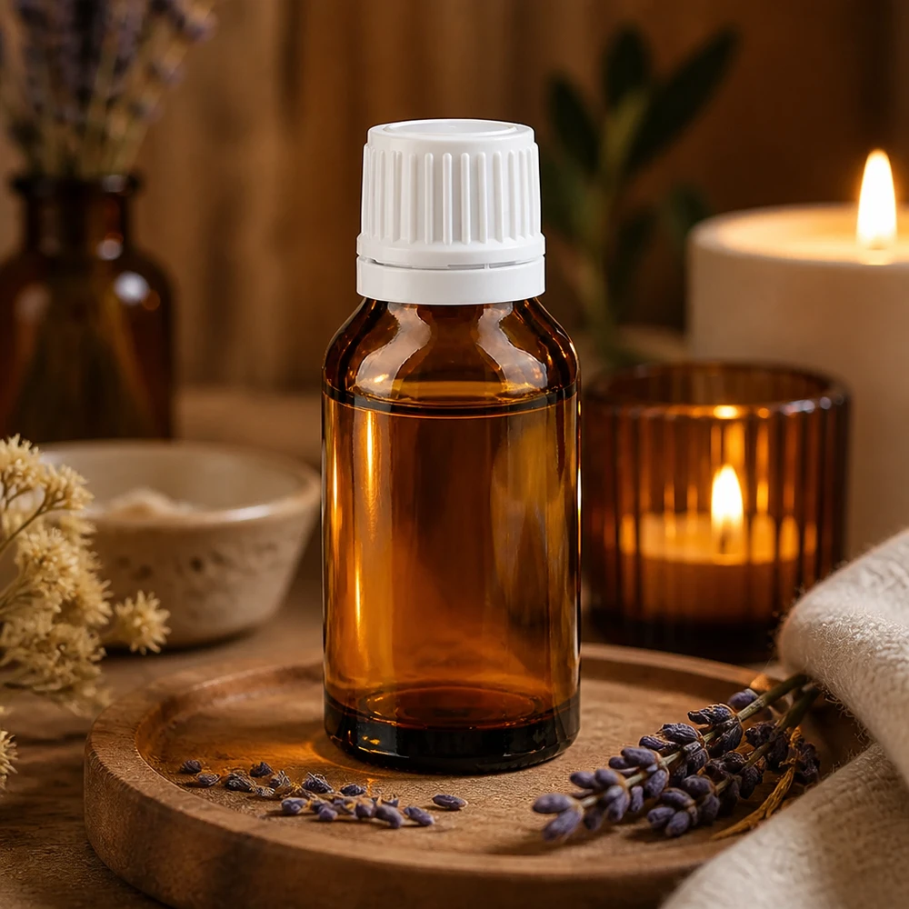 Apothekerflasche Braunglas 15ml weißer Verschluss zur Aufbewahrung ätherischer Öle