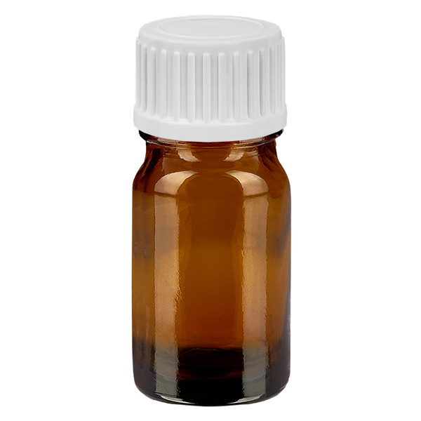 5ml Globuliflasche 3mm Giessring weiß Standardverschluss BrownLine UT18/5