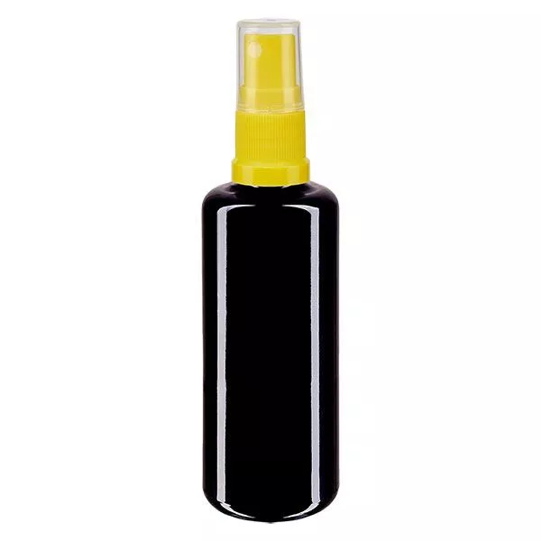 Apothekenflasche violett 100ml Sprayaufsatz gelb Apothekenflasche violett 100ml Sprayaufsatz gelb