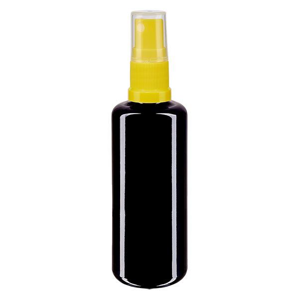 Apothekenflasche violett 100ml Sprayaufsatz gelb