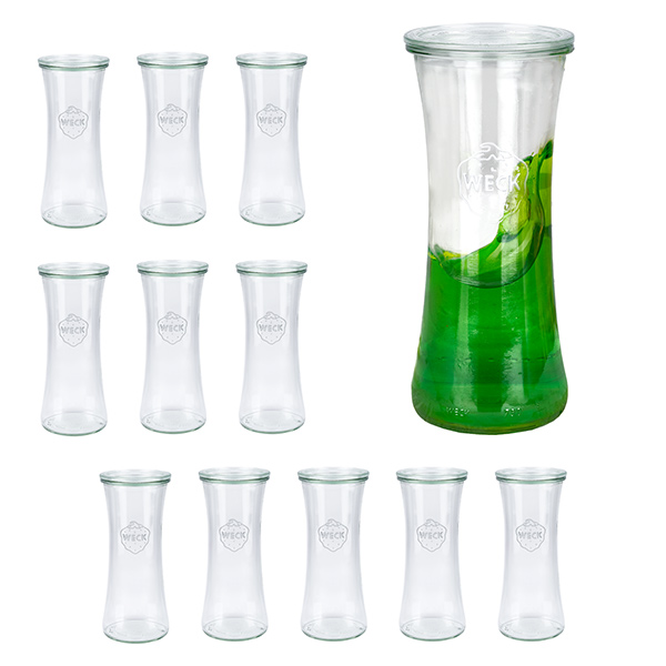 12er Set Weck Gläser 700 ml Delikatessen-Glas mit Glasdeckel 12er Set Weck Gläser 700 ml Delikatessen-Glas mit Glasdeckel