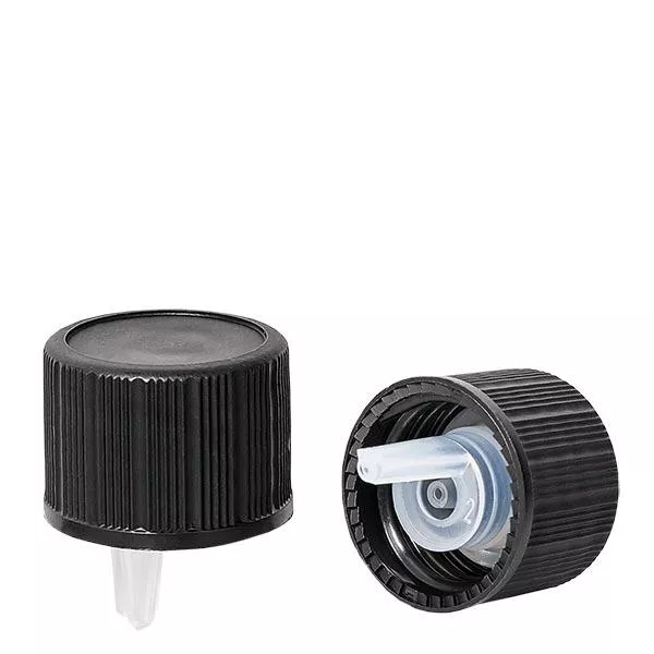 TropfVerschluss 1mm schwarz 18mm Standard