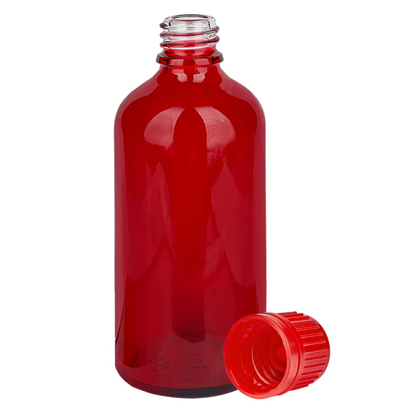 100ml Flasche 11mm Schraubverschluss rot Originalitätsverschluss RedLine UT18/100 100ml Flasche 11mm Schraubverschluss rot Originalitätsverschluss RedLine UT18/100