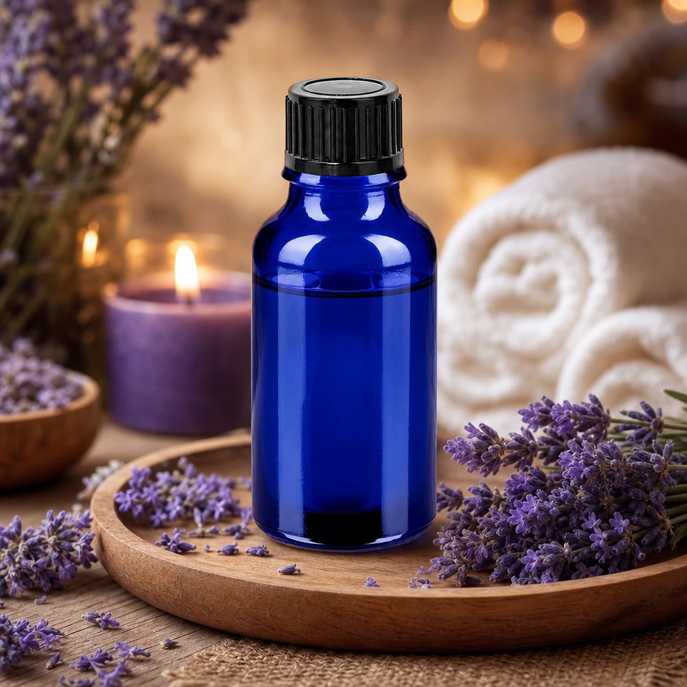 20ml Flasche 11mm Schraubverschluss schwarz Standard BlueLine UT18/20 20ml Violettglas Alternative in Blau mit 11mm Öffnung für Naturkosmetik und Heilmittel