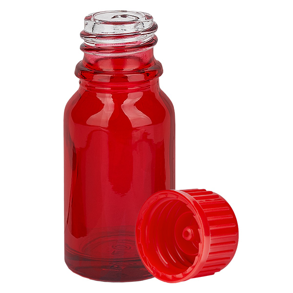 10ml Flasche 11mm Schraubverschluss rot Standard RedLine UT18/10 10ml Flasche 11mm Schraubverschluss rot Standard RedLine UT18/10