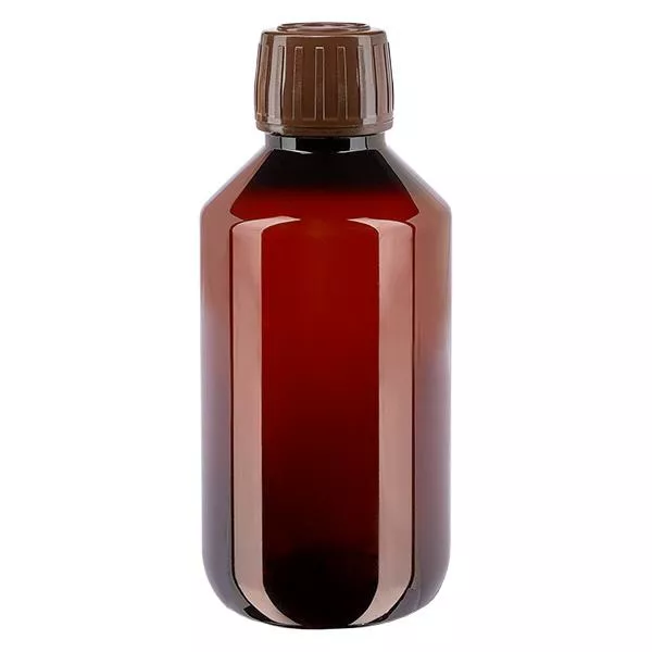 PET Flasche 200ml mit braunem Verschluss Originalitätsverschluss