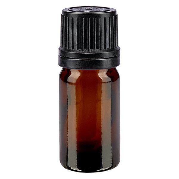 Apothekenflasche braun 5ml Schraubverschluss schwarz Giessring Originalitätsverschluss