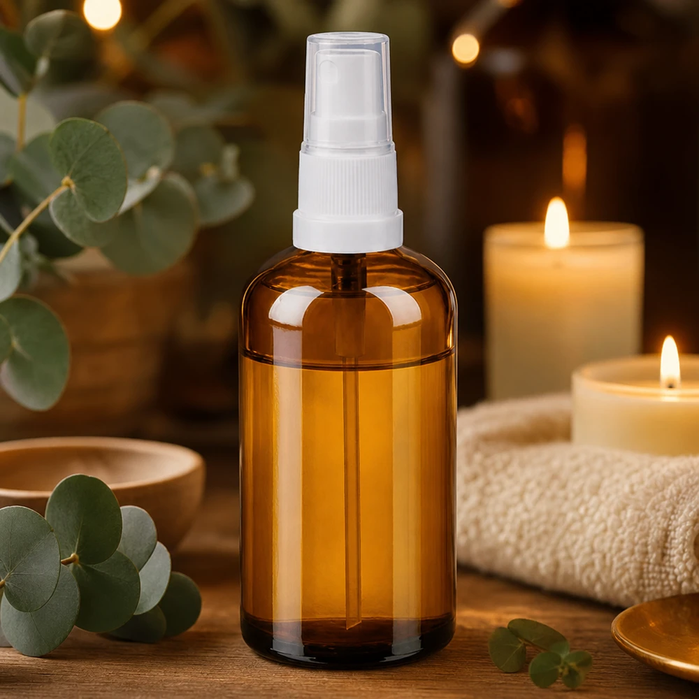 100ml Sprayflasche weiß/transparent Standardverschluss BrownLine UT18/100 Robuste Braunglas-Sprühflasche 100ml mit ergonomischem Pumpmechanismus für gleichmäßige Dosierung