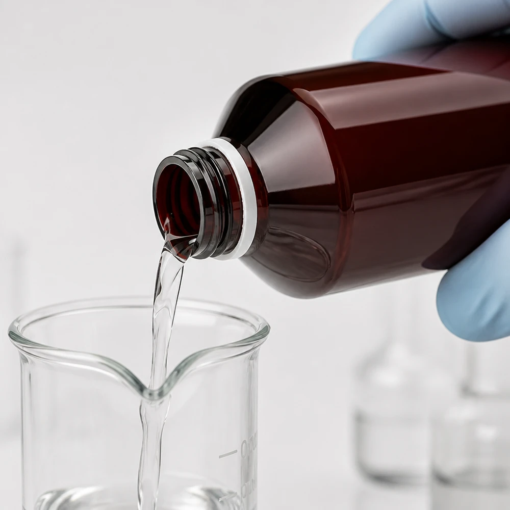 UV-Schutz PET Flasche 1000ml mit weißem OV-Verschluss für lichtempfindliche Substanzen