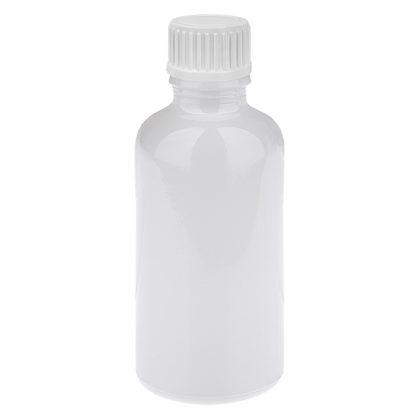 50ml Globuliflasche 3mm Giessring weiß Standardverschluss WhiteLine UT18/50
