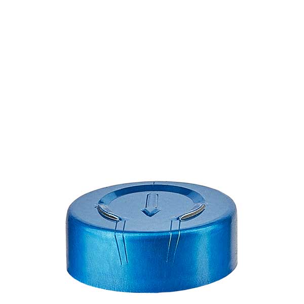Bördelkappe 20.25 x 7.4 mm GANZ-Abriss blau Bördelkappe 20.25 x 7.4 mm GANZ-Abriss blau