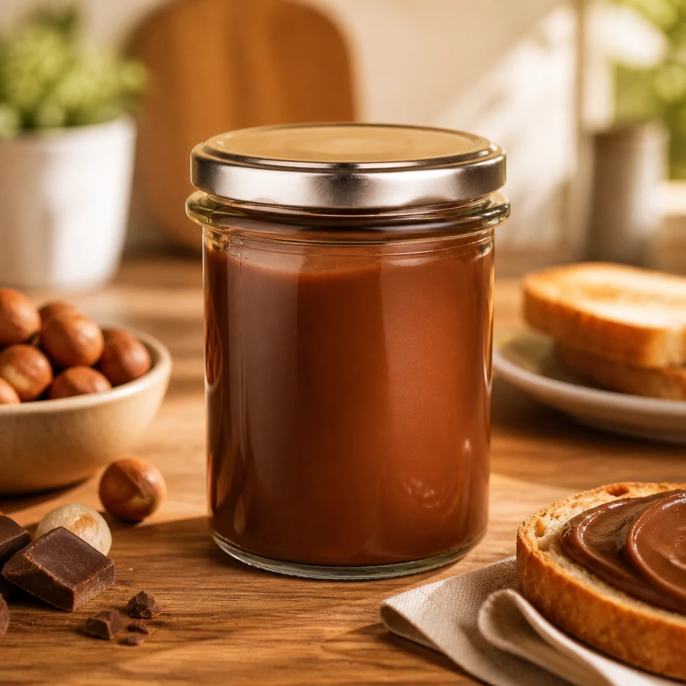 Klares Glasgefäß 214ml mit BasicSeal Deckel silber perfekt für Nougat und Brotaufstriche