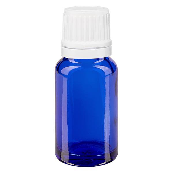 Apothekenflasche blau 10ml Tropfverschluss 1.2mm weiß Originalitätsverschluss