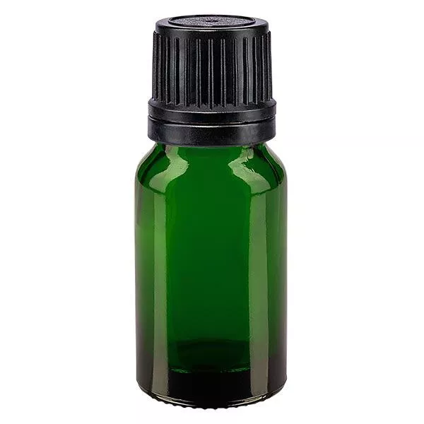 Apothekenflasche grün 10ml Schraubverschluss schwarz Giessring Originalitätsverschluss