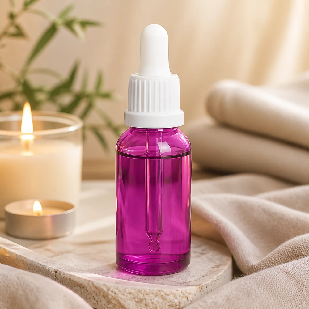Stilvolle 20ml Pipettenflasche Purple für Wellness und Spa-Anwendungen