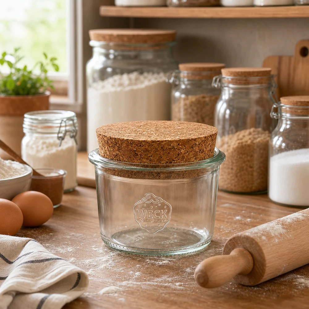 80ml Sturzglas WECK RR60 mit Korken natur 80ml Sturzglas WECK RR60 mit Korken natur