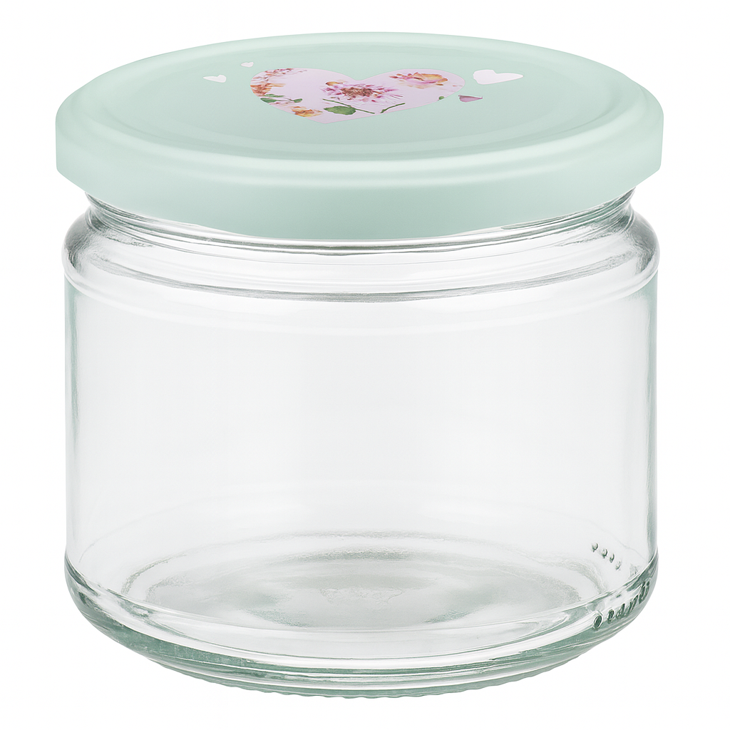330ml Rundglas + BasicSeal Deckel Herz mint UNiTWIST
