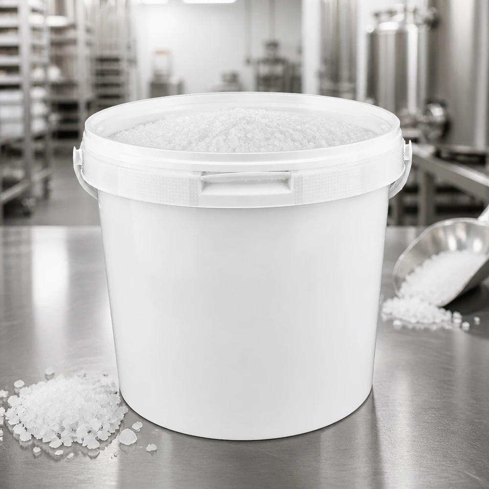 Eimer 5,6 Liter weiß PP mit Deckel zur hygienischen Lagerung von Salz und Trockenprodukten