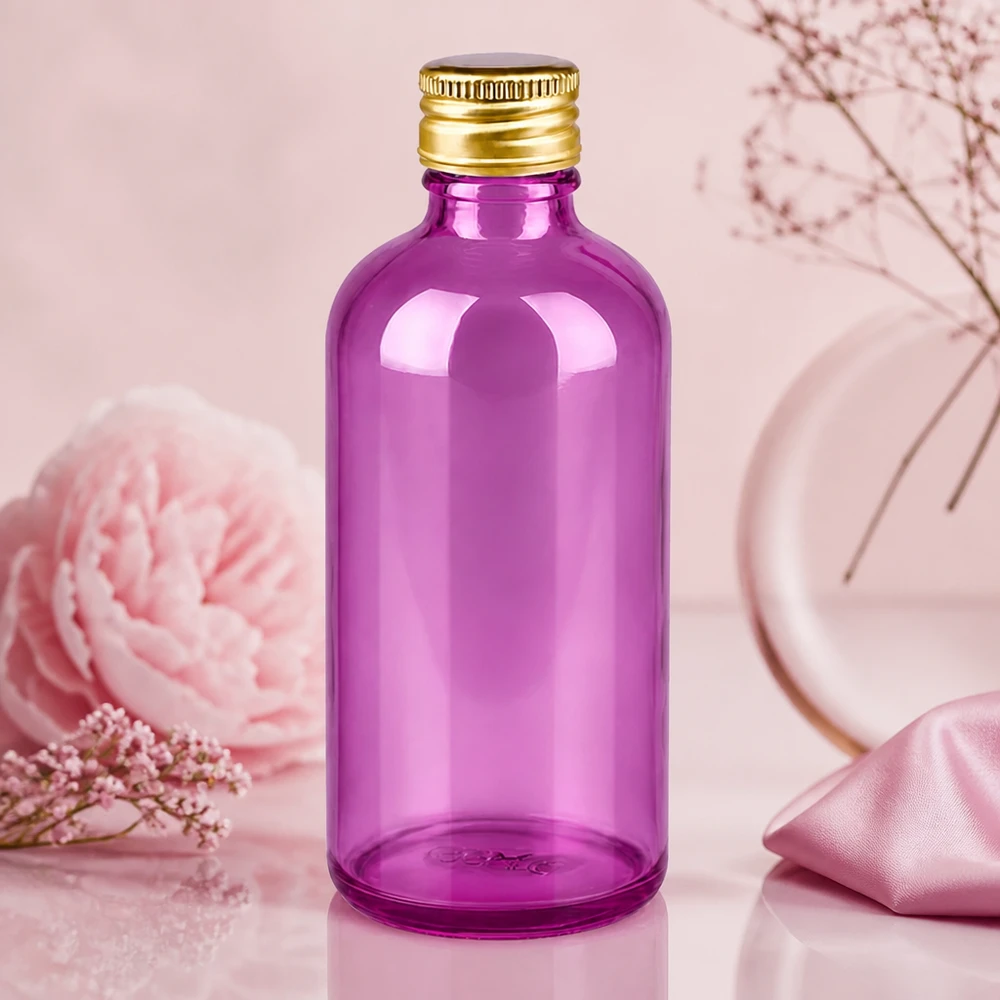 Professionelle 100ml Violettglasflasche mit Metallverschluss für Labor und Apothekenbedarf
