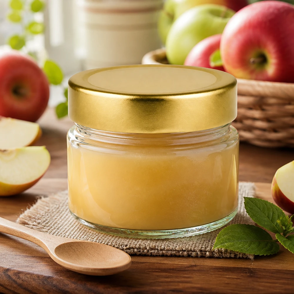 80ml Rundglas 24er-Set mit Deckel (Deckelfarbe: gold) UNiTWIST Portionsglas 80ml UNiTWIST goldener Schraubverschluss ideal für Fruchtpüree und Desserts