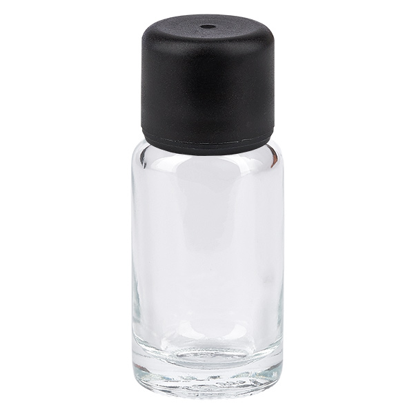 10ml Flasche 6mm Schraubverschluss schwarz Standard ClearLine UT18/10 10ml Flasche 6mm Schraubverschluss schwarz Standard ClearLine UT18/10