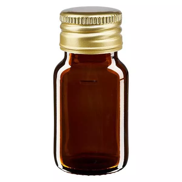 30ml Medizinflasche braun, mit Verschluss gold Aluminium ApoGlas 30ml Medizinflasche braun, mit Verschluss gold Aluminium ApoGlas