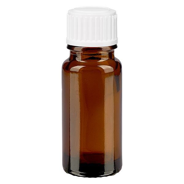 Apothekenflasche braun 10ml Tropfverschluss weiß 0.8mm Standard Apothekenflasche braun 10ml Tropfverschluss weiß 0.8mm Standard
