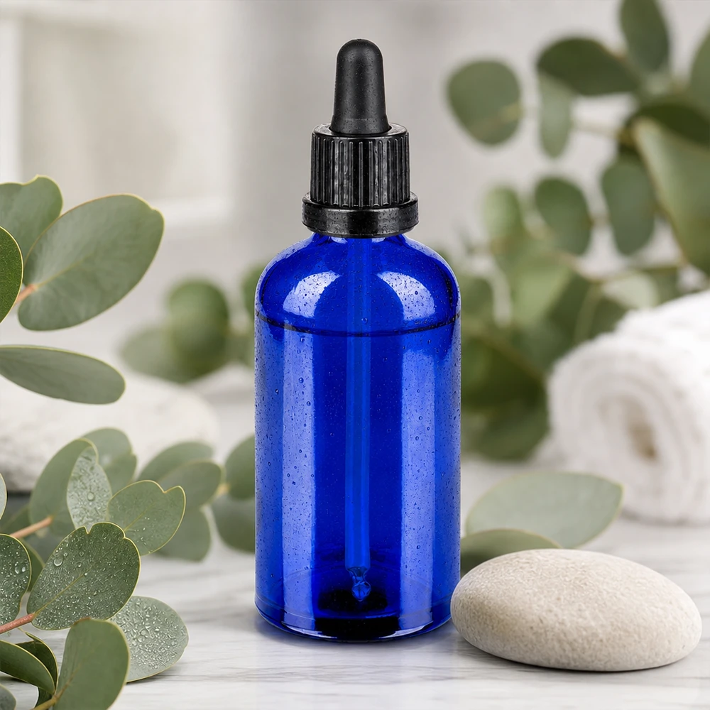 100ml Pipettenflasche schwarz Originalitätsverschluss BlueLine UT18/100 Robuste 100ml Glasflasche mit schwarzer Gummipipette für hygienische Entnahme von Flüssigkeiten