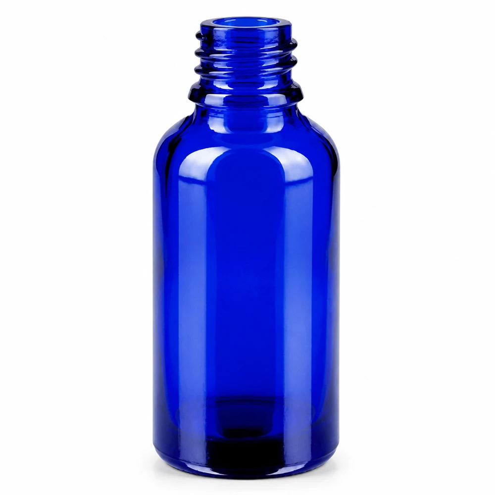 30ml Sprayflasche gelb/transparent Standardverschluss BlueLine UT18/30 Stilvolle 30ml Glasflasche mit Sprühmechanismus in tiefem Blau für Beauty-Anwendungen