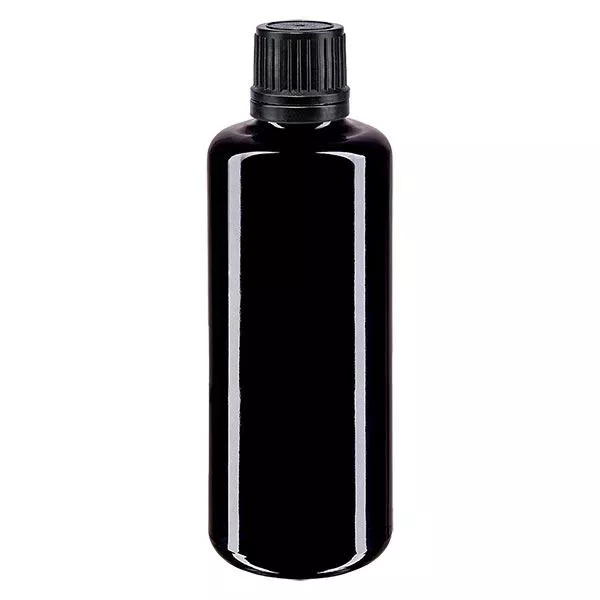 Apothekenflasche violett 50ml Schraubverschluss schwarz Giessring Originalitätsverschluss