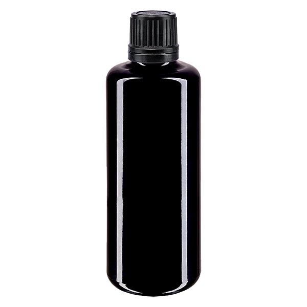 Apothekenflasche violett 50ml Schraubverschluss schwarz Giessring Originalitätsverschluss