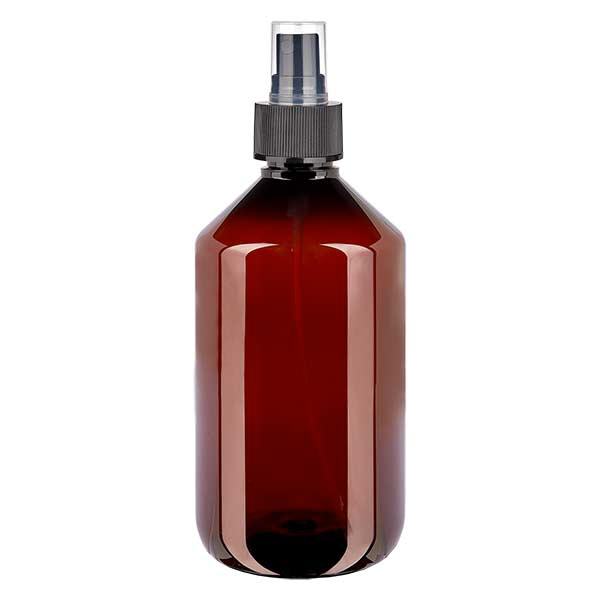 PET Flasche 500ml mit Zerstäuber schwarz
