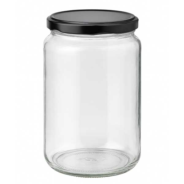 795ml Rundglas mit BasicSeal Deckel schwarz UNiTWIST