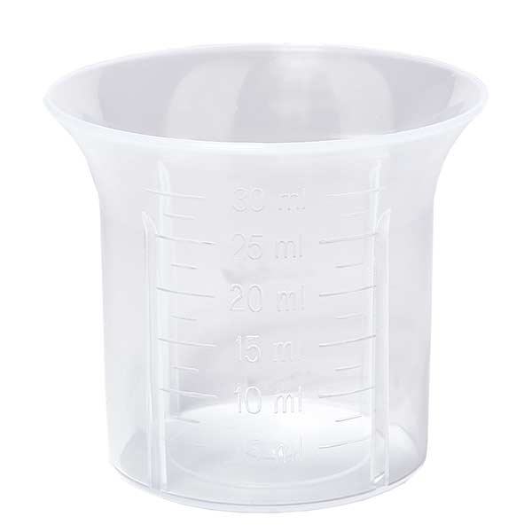 30ml Dosierbecher transparent mit Skala ApoGlas