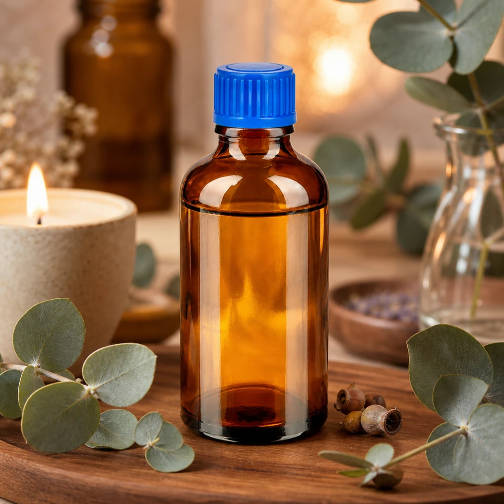 50ml Flasche 11mm Schraubverschluss blau Standard BrownLine UT18/50 Präzise 50ml Dosierflasche aus braunem Glas mit stabilem Kunststoffverschluss
