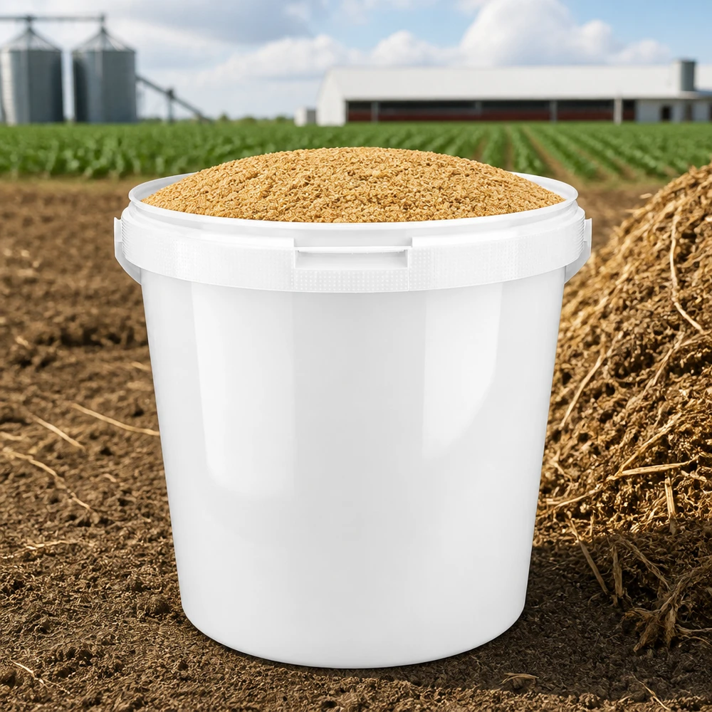 Eimer 10.7L aus weißem Kunststoff Polypropylen ohne Deckel Robuster weißer Eimer 10,7L Polypropylen für landwirtschaftliche Anwendungen und Futter