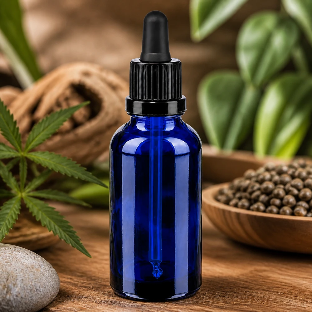 30ml Pipettenflasche schwarz Originalitätsverschluss BlueLine UT18/30 Vielseitige 30ml Pipettenflasche BlueLine für Kosmetik Seren Öle und andere flüssige Produkte