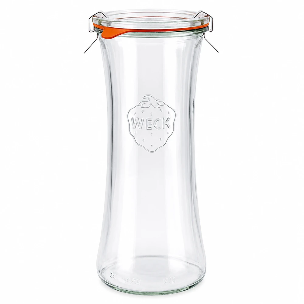 700ml Delikatessenglas komplett WECK RR80 WECK Delikatessenglas 700ml RR80 mit Glasdeckel und Gummiring, leeres Einmachglas für Konservierung und Aufbewahrung